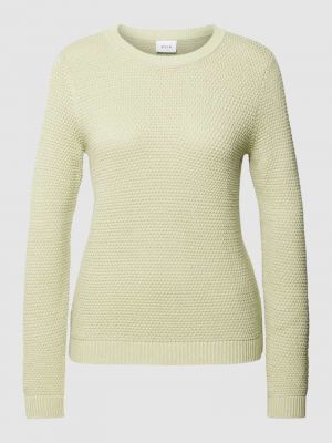 Dzianinowy sweter bawełniany Vila zielony