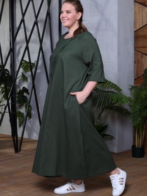 Платье грация стиля зеленое