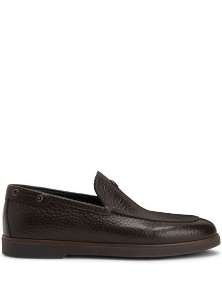 Slip on nahka mokkasiinit Giuseppe Zanotti ruskea