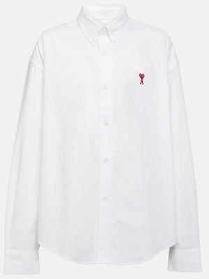 Oversized bavlněná košile Ami Paris bílá