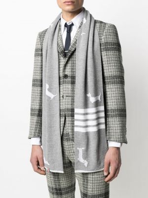 Echarpe en laine Thom Browne gris