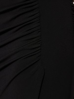 Fusta lunga din jerseu drapată Hervé Léger negru
