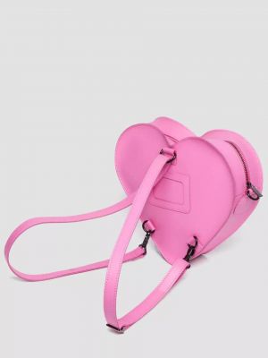Кожаный рюкзак с сердечками Dr Martens розовый