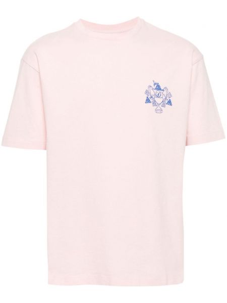 T-shirt en coton à imprimé Drôle De Monsieur rose