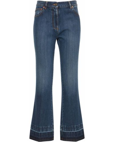 Bavlnené bootcut džínsy s vysokým pásom Valentino