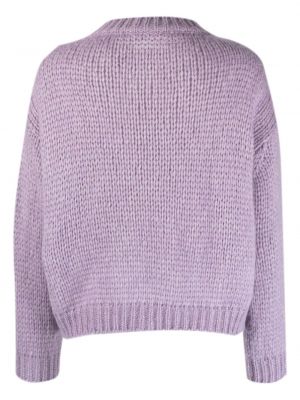Dzianinowy sweter wełniany z alpaki Nuur fioletowy