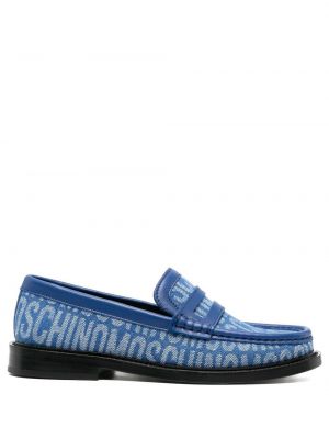 Pantofi loafer cu imagine Moschino albastru