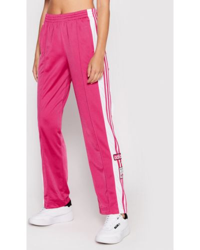 Priliehavé teplákové nohavice Adidas ružová