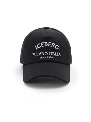 Gorra de algodón Iceberg negro