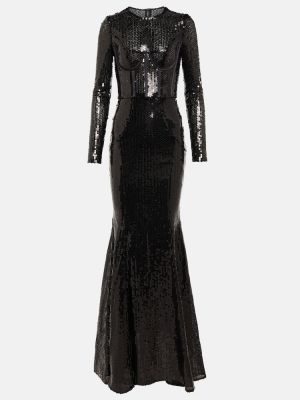 Robe longue à paillettes Dolce&gabbana noir