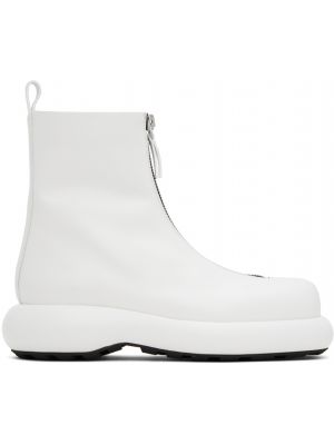 Белые ботинки на молнии Jil Sander