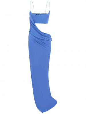 Rochie lunga asimetrică drapată Alex Perry albastru