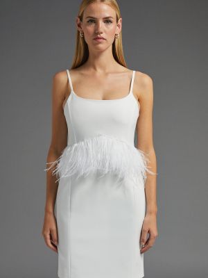 Платье мини с перьями Coast белое