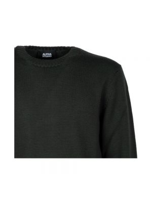 Sweter z wełny merino Alpha Studio zielony