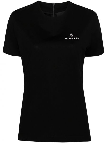 Bavlněné tričko s potiskem Moncler černé