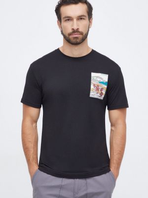 Тениска с дълъг ръкав с апликация Smartwool черно