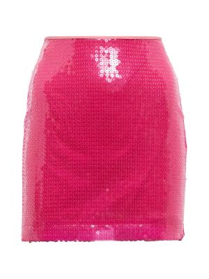Minigonna con paillettes David Koma rosa