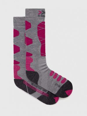 Копринени чорапи от мерино вълна X-socks сиво