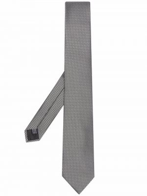 Hodvábna kravata s potlačou Lanvin sivá