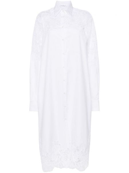 Čipkované midi šaty Ermanno Scervino biela