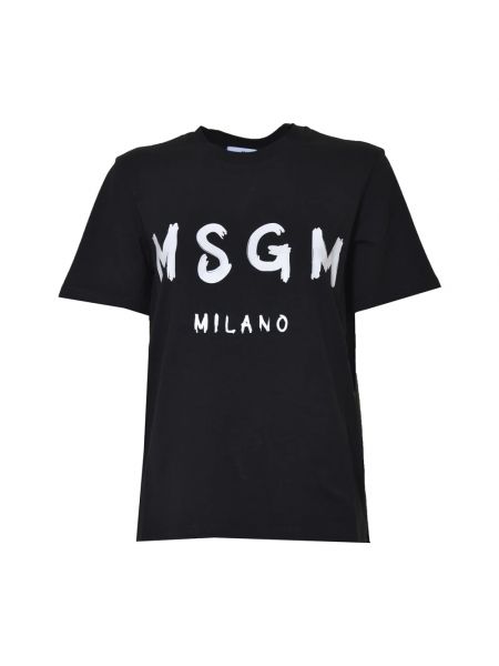 Poloshirt mit print mit rundem ausschnitt Msgm schwarz