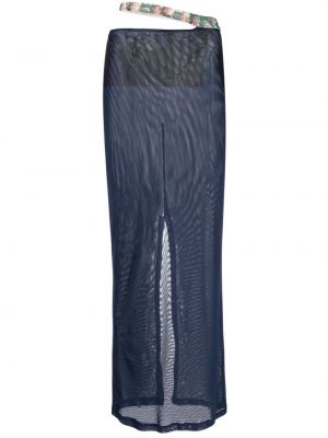 Dlhá sukňa so sieťovinou Eckhaus Latta modrá
