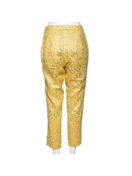 Pantalones de seda Dolce & Gabbana Pre-owned amarillo