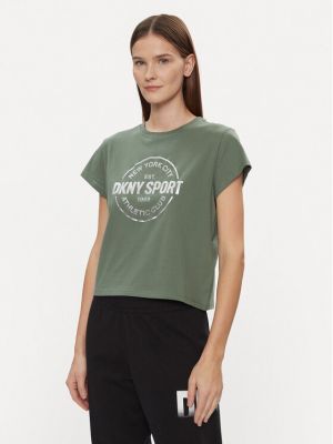 Relaxed fit sportiniai marškinėliai Dkny Sport žalia