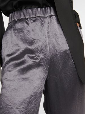 Relaxed сатенени панталон Max Mara сиво