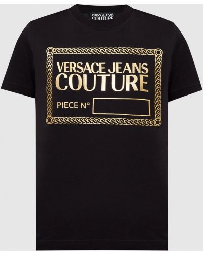 Футболка з принтом Versace Jeans Couture, чорна