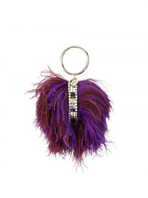 Bolso clutch con plumas de plumas Rosantica violeta
