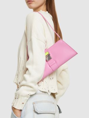 Kožna clutch torbica od umjetne kože Msgm ružičasta
