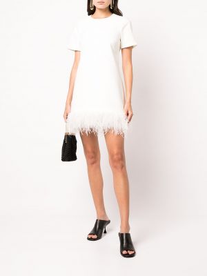 Mini vestido con plumas de plumas Likely blanco