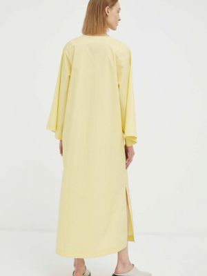 Oversized bavlněné dlouhé šaty By Malene Birger žluté