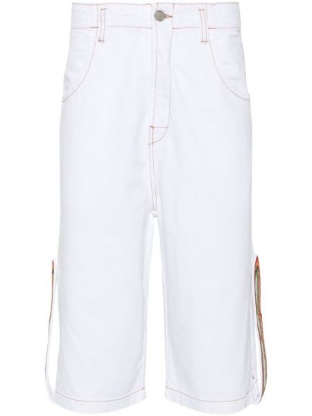 Krištáľové džínsové šortky Bluemarble biela
