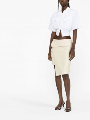 Asymetrické vlněné mini sukně Off-white