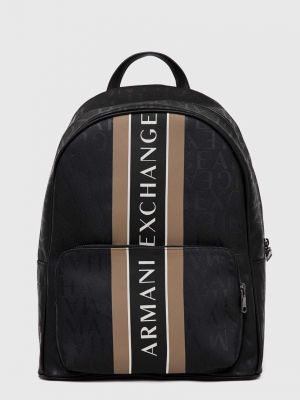 Armani Exchange plecak męski kolor czarny duży wzorzysty