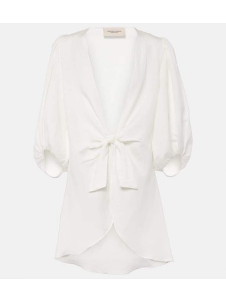 Blusa de lino Adriana Degreas blanco