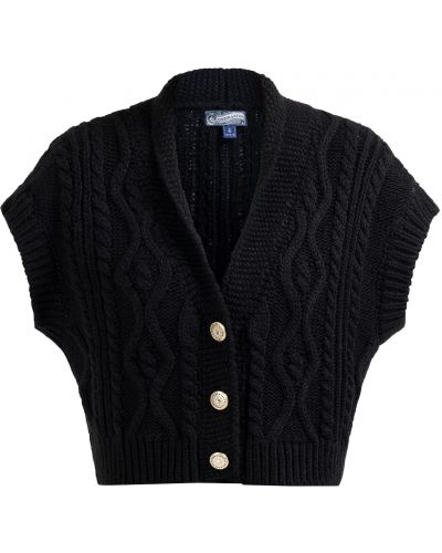 Pletená pletená vesta Dreimaster Vintage čierna