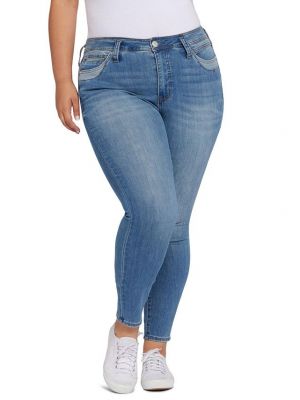 Гринвичские джинсы скинни больших размеров с высокой посадкой синий