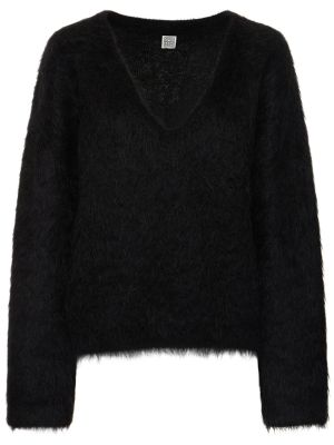 Pull en alpaga en tricot Toteme noir
