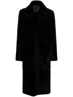 Kožený kabát z ovčej kože Liska čierna