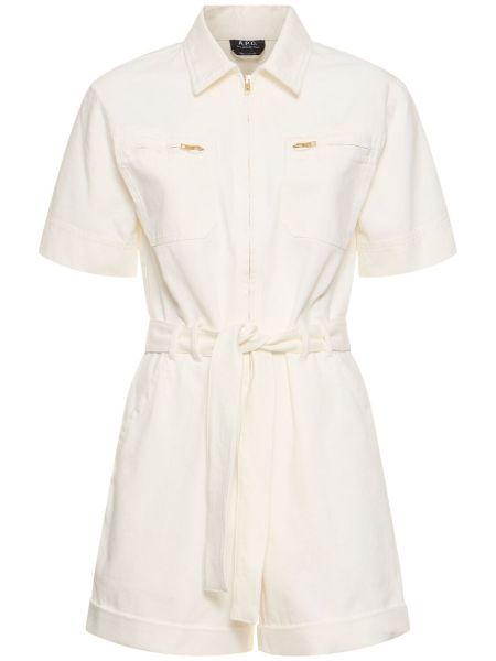 Βαμβακερή ολόσωμη φόρμα A.p.c. λευκό