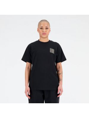 T-shirt en coton en jersey large New Balance noir