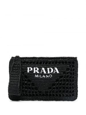 Pletená listová kabelka s výšivkou Prada