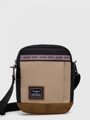 Чанта през рамо Pepe Jeans бежово