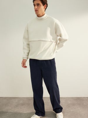 Relaxed fit fliso džemperis su stovinčia apykakle oversize Trendyol