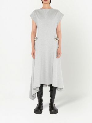 Asymetrické midi šaty Jw Anderson šedé