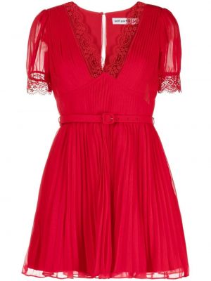 Вечерна рокля с дантела Self-portrait червено