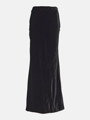 Hedvábné dlouhá sukně s vysokým pasem Alessandra Rich černé